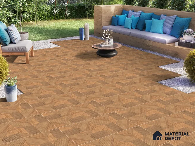Wood Floor & Wall Tile TL 09306 Meranti Wood 4 ft x 2 ft Matte Finish Vitrified Tile - 9 mm | 1 Random Design | Suitable For Living Room, Bedroom, Dining Area