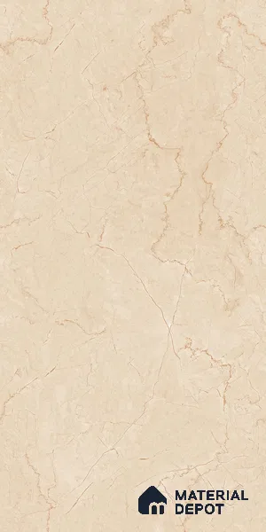Marble Crema Marfil Wall & Floor Tile TL 09314 Warm Beige 4 ft x 2 ft Glossy Finish Vitrified Tile - 9 mm | 5 Random Designs | Suitable For Living Room, Bedroom, Dining