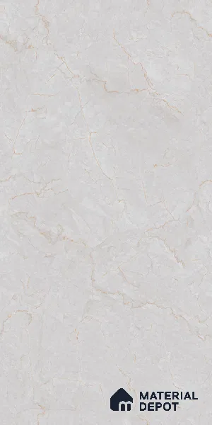 Marble Tundra Grey Wall & Floor Tile TL 09315 B Light Grey 4 ft x 2 ft Glossy Finish Vitrified Tile - 9 mm | 5 Random Designs | Suitable For Living Room, Bedroom, Dining