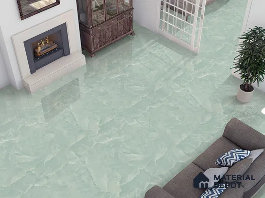 Marble Wall & Floor Tile TL 09329 B Blue 4 ft x 2 ft Glossy Finish Vitrified Tile - 9 mm | 6 Random Designs | Suitable For Living Room, Bedroom, Dining