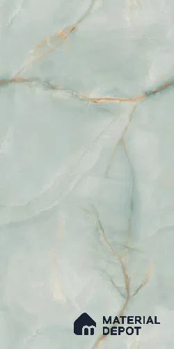 Marble Onyx Wall & Floor Tile TL 09331 B Sea Teal 4 ft x 2 ft Glossy Finish Vitrified Tile - 9 mm | 5 Random Designs | Suitable For Living Room, Bedroom, Dining