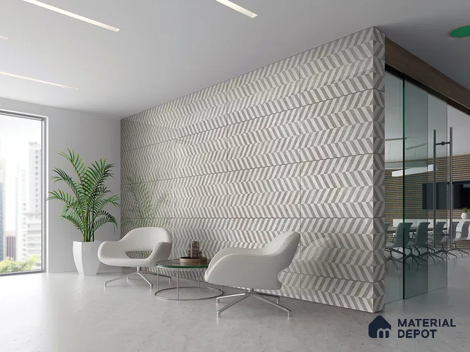 Patterned Wall Tile TL 09334 Euri Grey Decore 4 ft x 2 ft Polished Finish Vitrified Tile - 9 mm | 1 Random Design | Suitable For Living Room, Bedroom, Dining Area
