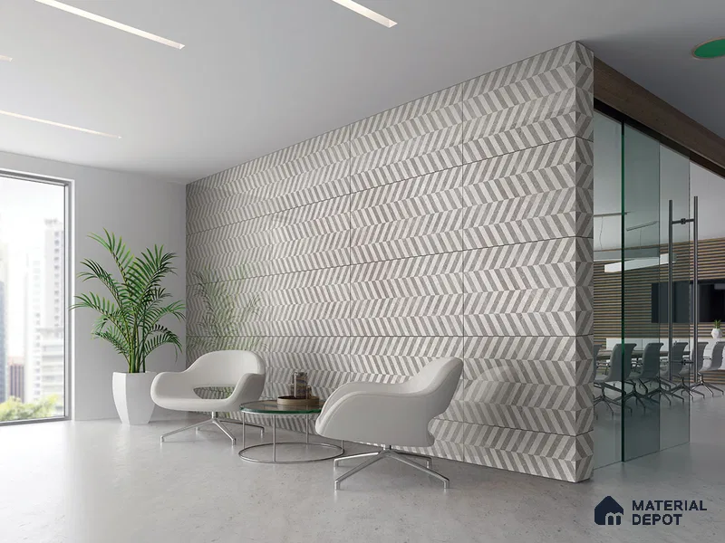Patterned Wall Tile TL 09334 Euri Grey Decore 4 ft x 2 ft Polished Finish Vitrified Tile - 9 mm | 1 Random Design | Suitable For Living Room, Bedroom, Dining Area