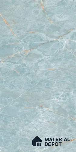 Marble Look Floor & Wall Tile TL 09347 Domo Onyx Aqua 4 ft x 2 ft Polished Finish Vitrified Tile - 9 mm | 3 Random Design | Suitable For Living Room, Bedroom, Dining Area
