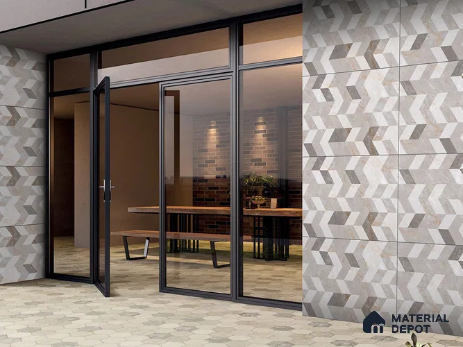 Patterned Wall Tile TL 09352 Indo Caramel Decore 4 ft x 2 ft Polished Finish Vitrified Tile - 9 mm | 1 Random Design | Suitable For Living Room, Bedroom, Dining Area