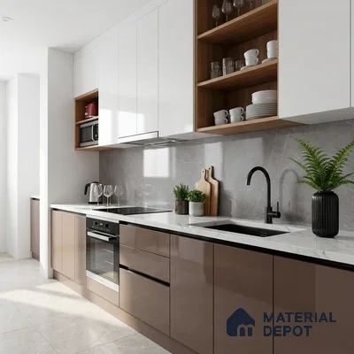 Floor & Wall Tile TL 09356 | Alpine Gris 4 ft x 2 ft  Finish Vitrified Tile - 9 mm | 4 Random Design | Suitable for Living Room, Bedroom, Bathroom & Kitchen
