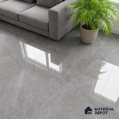 Floor & Wall Tile TL 09356 | Alpine Gris 4 ft x 2 ft Finish Vitrified Tile - 9 mm | 4 Random Design | Suitable for Living Room, Bedroom, Bathroom & Kitchen