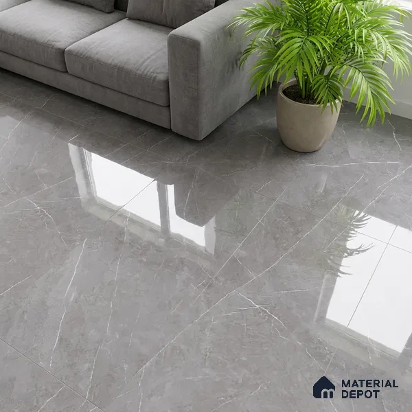 Floor & Wall Tile TL 09356 | Alpine Gris 4 ft x 2 ft  Finish Vitrified Tile - 9 mm | 4 Random Design | Suitable for Living Room, Bedroom, Bathroom & Kitchen