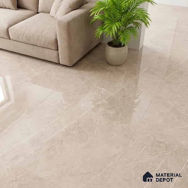 Floor & Wall Tile TL 09357 | Alpine Mocha 4 ft x 2 ft  Finish Vitrified Tile - 9 mm | 4 Random Design | Suitable for Living Room, Bedroom, Bathroom & Kitchen