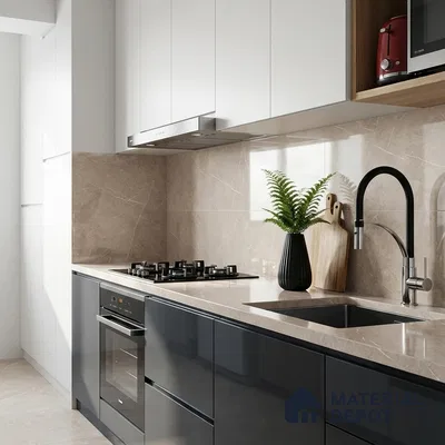 Floor & Wall Tile TL 09357 | Alpine Mocha 4 ft x 2 ft  Finish Vitrified Tile - 9 mm | 4 Random Design | Suitable for Living Room, Bedroom, Bathroom & Kitchen
