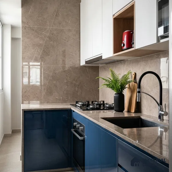 Floor & Wall Tile TL 09358 | Alpine Mud 4 ft x 2 ft  Finish Vitrified Tile - 9 mm | 4 Random Design | Suitable for Living Room, Bedroom, Bathroom & Kitchen