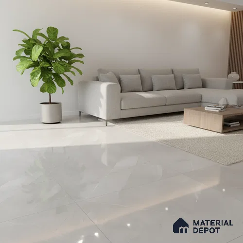 Floor & Wall Tile TL 09360 | Levent Grey 4 ft x 2 ft  Finish Vitrified Tile - 9 mm | 4 Random Design | Suitable for Living Room, Bedroom, Bathroom & Kitchen