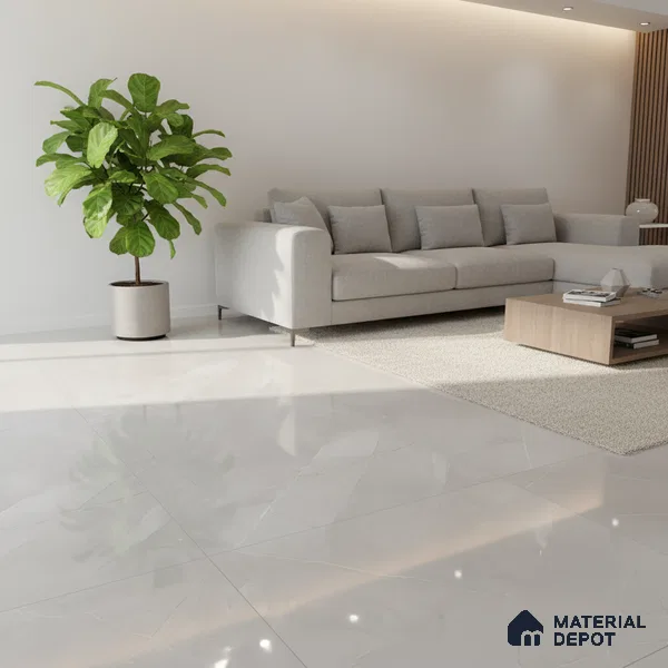 Floor & Wall Tile TL 09360 | Levent Grey 4 ft x 2 ft  Finish Vitrified Tile - 9 mm | 4 Random Design | Suitable for Living Room, Bedroom, Bathroom & Kitchen