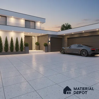Terrazzo Parking Floor Tile TL 09361 B | Matte Finish 16 x 16 inch Vitrified Tile - 12 mm | Suitable For Parking, Courtyard | Pattern Alignment May Vary | 2-3 mm Spacer is Mandatory