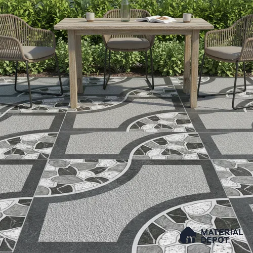 Patterned Look Floor Tile TL 09363 B | Matte Finish 16 x 16 inch Vitrified Tile - 12 mm | Suitable For Kitchen, Bathroom, Bedroom & Office | Pattern Alignment May Vary | 2-3 mm Spacer is Mandatory