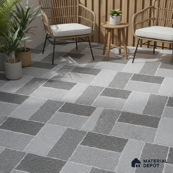 Stone Look Floor Tile TL 09364 B | Matte Finish 16 x 16 inch Vitrified Tile - 12 mm | Suitable For Kitchen, Bathroom, Bedroom & Office | Pattern Alignment May Vary | 2-3 mm Spacer is Mandatory