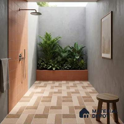 Stone Look Floor Tile TL 09364 | Matte Finish 16 x 16 inch Vitrified Tile - 12 mm | Suitable For Kitchen, Bathroom, Bedroom & Office | Pattern Alignment May Vary | 2-3 mm Spacer is Mandatory