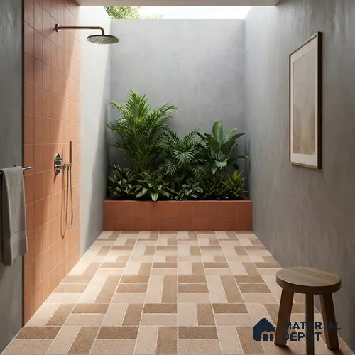Stone Look Floor Tile TL 09364 | Matte Finish 16 x 16 inch Vitrified Tile - 12 mm | Suitable For Kitchen, Bathroom, Bedroom & Office | Pattern Alignment May Vary | 2-3 mm Spacer is Mandatory