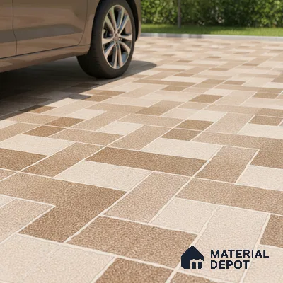 Stone Look Floor Tile TL 09364 | Matte Finish 16 x 16 inch Vitrified Tile - 12 mm | Suitable For Kitchen, Bathroom, Bedroom & Office | Pattern Alignment May Vary | 2-3 mm Spacer is Mandatory