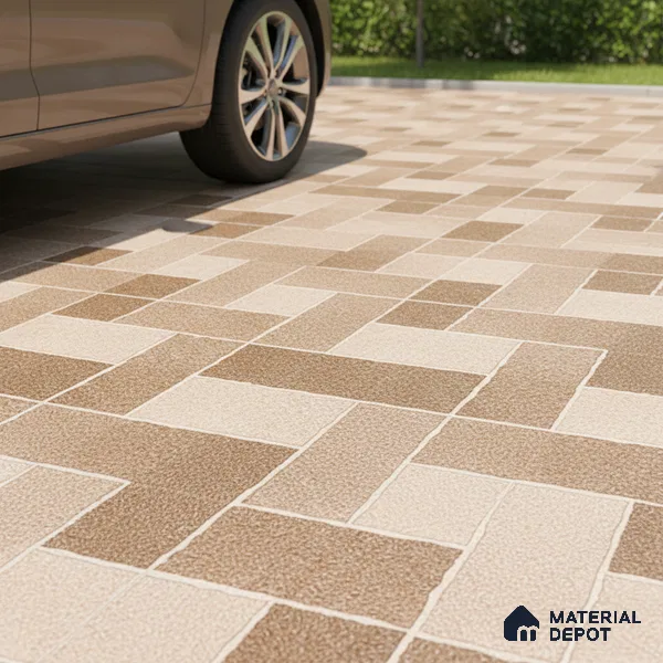 Stone Look Floor Tile TL 09364 | Matte Finish 16 x 16 inch Vitrified Tile - 12 mm | Suitable For Kitchen, Bathroom, Bedroom & Office | Pattern Alignment May Vary | 2-3 mm Spacer is Mandatory