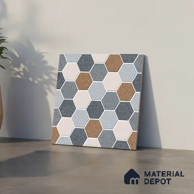 Hexagonal Look Floor Tile TL 09365 B | Matte Finish 16 x 16 inch Vitrified Tile - 12 mm | Suitable For Kitchen, Bathroom, Bedroom & Office | Pattern Alignment May Vary | 2-3 mm Spacer is Mandatory