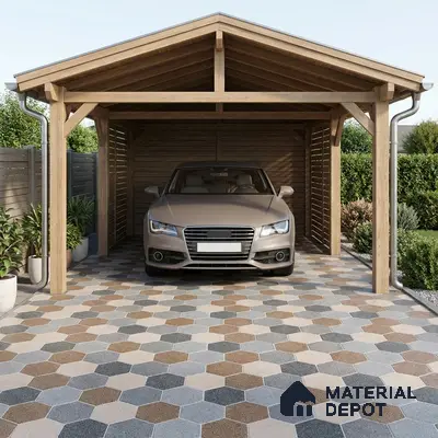 Hexagonal Look Floor Tile TL 09365 B | Matte Finish 16 x 16 inch Vitrified Tile - 12 mm | Suitable For Kitchen, Bathroom, Bedroom & Office | Pattern Alignment May Vary | 2-3 mm Spacer is Mandatory