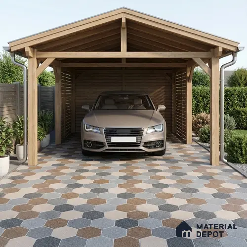 Hexagonal Look Floor Tile TL 09365 B | Matte Finish 16 x 16 inch Vitrified Tile - 12 mm | Suitable For Kitchen, Bathroom, Bedroom & Office | Pattern Alignment May Vary | 2-3 mm Spacer is Mandatory
