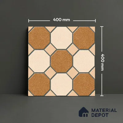 Stone Look Floor Tile TL 09366 B | Matte Finish 16 x 16 inch Vitrified Tile - 12 mm | Suitable For Kitchen, Bathroom, Bedroom & Office | Pattern Alignment May Vary | 2-3 mm Spacer is Mandatory