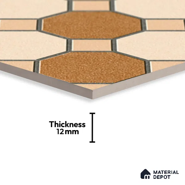 Stone Look Floor Tile TL 09366 B | Matte Finish 16 x 16 inch Vitrified Tile - 12 mm | Suitable For Kitchen, Bathroom, Bedroom & Office | Pattern Alignment May Vary | 2-3 mm Spacer is Mandatory