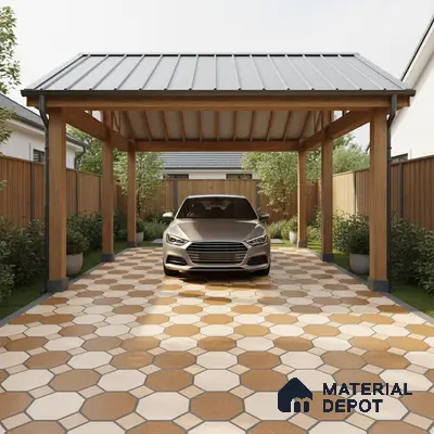 Stone Look Floor Tile TL 09366 B | Matte Finish 16 x 16 inch Vitrified Tile - 12 mm | Suitable For Kitchen, Bathroom, Bedroom & Office | Pattern Alignment May Vary | 2-3 mm Spacer is Mandatory