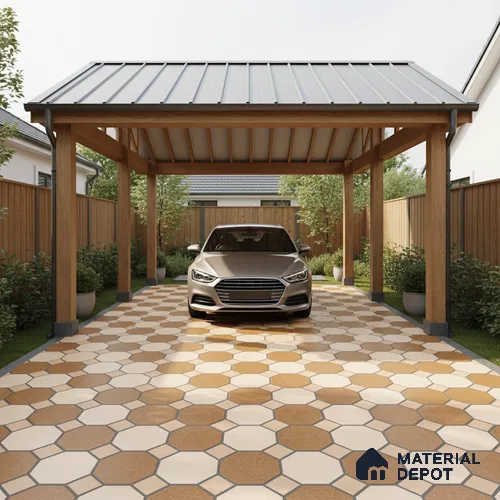Stone Look Floor Tile TL 09366 B | Matte Finish 16 x 16 inch Vitrified Tile - 12 mm | Suitable For Kitchen, Bathroom, Bedroom & Office | Pattern Alignment May Vary | 2-3 mm Spacer is Mandatory