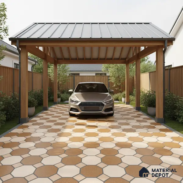 Stone Look Floor Tile TL 09366 B | Matte Finish 16 x 16 inch Vitrified Tile - 12 mm | Suitable For Kitchen, Bathroom, Bedroom & Office | Pattern Alignment May Vary | 2-3 mm Spacer is Mandatory
