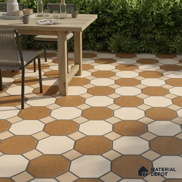 Stone Look Floor Tile TL 09366 B | Matte Finish 16 x 16 inch Vitrified Tile - 12 mm | Suitable For Kitchen, Bathroom, Bedroom & Office | Pattern Alignment May Vary | 2-3 mm Spacer is Mandatory