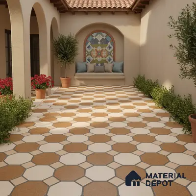 Stone Look Floor Tile TL 09366 B | Matte Finish 16 x 16 inch Vitrified Tile - 12 mm | Suitable For Kitchen, Bathroom, Bedroom & Office | Pattern Alignment May Vary | 2-3 mm Spacer is Mandatory