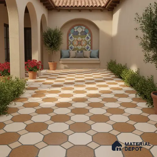 Stone Look Floor Tile TL 09366 B | Matte Finish 16 x 16 inch Vitrified Tile - 12 mm | Suitable For Kitchen, Bathroom, Bedroom & Office | Pattern Alignment May Vary | 2-3 mm Spacer is Mandatory