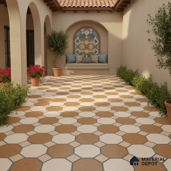 Stone Look Floor Tile TL 09366 B | Matte Finish 16 x 16 inch Vitrified Tile - 12 mm | Suitable For Kitchen, Bathroom, Bedroom & Office | Pattern Alignment May Vary | 2-3 mm Spacer is Mandatory