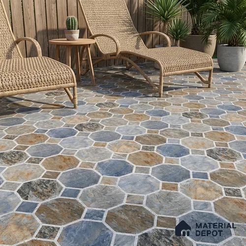 Stone Look Floor Tile TL 09366 C | Matte Finish 16 x 16 inch Vitrified Tile - 12 mm | Suitable For Kitchen, Bathroom, Bedroom & Office | Pattern Alignment May Vary | 2-3 mm Spacer is Mandatory