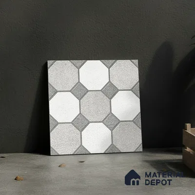 Stone Look Floor Tile TL 09366 | Matte Finish 16 x 16 inch Vitrified Tile - 12 mm | Suitable For Kitchen, Bathroom, Bedroom & Office | Pattern Alignment May Vary | 2-3 mm Spacer is Mandatory