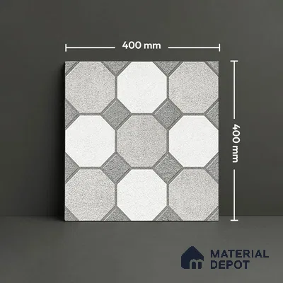Stone Look Floor Tile TL 09366 | Matte Finish 16 x 16 inch Vitrified Tile - 12 mm | Suitable For Kitchen, Bathroom, Bedroom & Office | Pattern Alignment May Vary | 2-3 mm Spacer is Mandatory