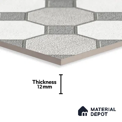 Stone Look Floor Tile TL 09366 | Matte Finish 16 x 16 inch Vitrified Tile - 12 mm | Suitable For Kitchen, Bathroom, Bedroom & Office | Pattern Alignment May Vary | 2-3 mm Spacer is Mandatory