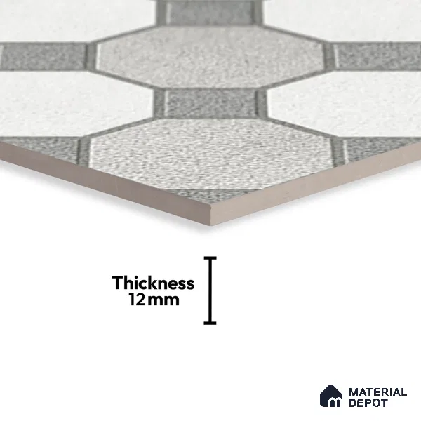 Stone Look Floor Tile TL 09366 | Matte Finish 16 x 16 inch Vitrified Tile - 12 mm | Suitable For Kitchen, Bathroom, Bedroom & Office | Pattern Alignment May Vary | 2-3 mm Spacer is Mandatory
