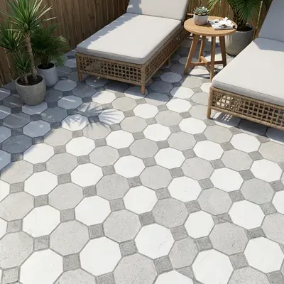 Stone Look Floor Tile TL 09366 | Matte Finish 16 x 16 inch Vitrified Tile - 12 mm | Suitable For Kitchen, Bathroom, Bedroom & Office | Pattern Alignment May Vary | 2-3 mm Spacer is Mandatory