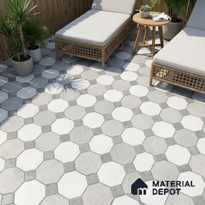 Stone Look Floor Tile TL 09366 | Matte Finish 16 x 16 inch Vitrified Tile - 12 mm | Suitable For Kitchen, Bathroom, Bedroom & Office | Pattern Alignment May Vary | 2-3 mm Spacer is Mandatory