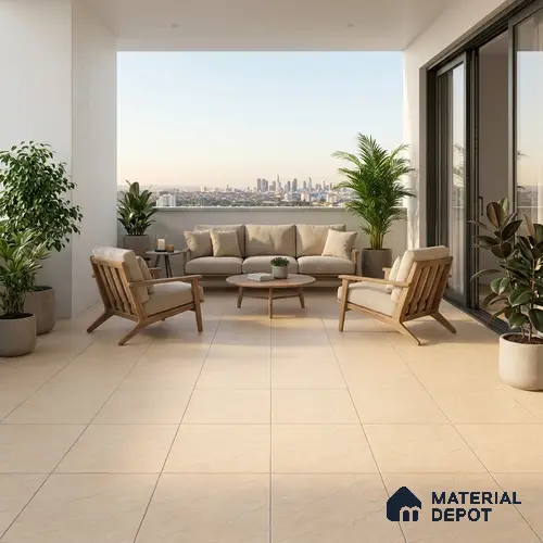 Stone Look Floor Tile TL 09367 D | Matte Finish 16 x 16 inch Vitrified Tile - 12 mm | Suitable For Kitchen, Bathroom, Bedroom & Office | Pattern Alignment May Vary | 2-3 mm Spacer is Mandatory