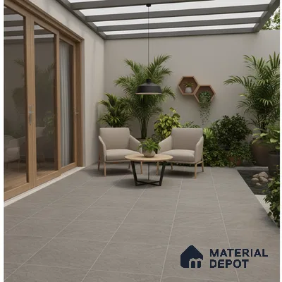 Stone Look Floor Tile TL 09367 E | Matte Finish 16 x 16 inch Vitrified Tile - 12 mm | Suitable For Kitchen, Bathroom, Bedroom & Office | Pattern Alignment May Vary | 2-3 mm Spacer is Mandatory