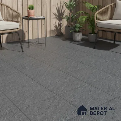Stone Look Floor Tile TL 09367 | Matte Finish 16 x 16 inch Vitrified Tile - 12 mm | Suitable For Kitchen, Bathroom, Bedroom & Office | Pattern Alignment May Vary | 2-3 mm Spacer is Mandatory