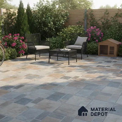 Stone Look Floor Tile TL 09368 | Matte Finish 16 x 16 inch Vitrified Tile - 12 mm | Suitable For Kitchen, Bathroom, Bedroom & Office | Pattern Alignment May Vary | 2-3 mm Spacer is Mandatory