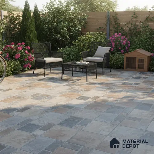Stone Look Floor Tile TL 09368 | Matte Finish 16 x 16 inch Vitrified Tile - 12 mm | Suitable For Kitchen, Bathroom, Bedroom & Office | Pattern Alignment May Vary | 2-3 mm Spacer is Mandatory