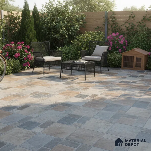 Stone Look Floor Tile TL 09368 | Matte Finish 16 x 16 inch Vitrified Tile - 12 mm | Suitable For Kitchen, Bathroom, Bedroom & Office | Pattern Alignment May Vary | 2-3 mm Spacer is Mandatory
