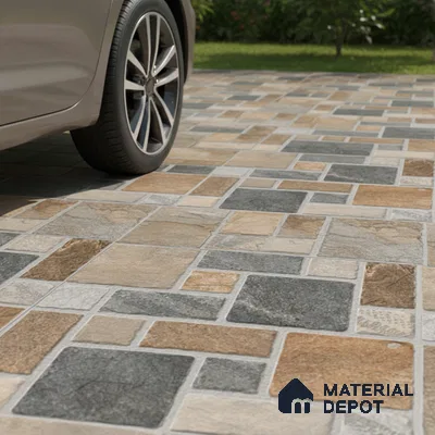 Stone Look Floor Tile TL 09368 | Matte Finish 16 x 16 inch Vitrified Tile - 12 mm | Suitable For Kitchen, Bathroom, Bedroom & Office | Pattern Alignment May Vary | 2-3 mm Spacer is Mandatory